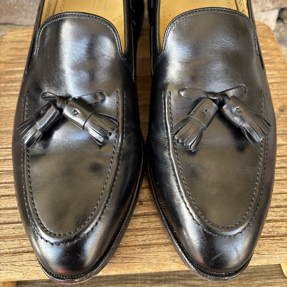 Johnston & Murphy Black Leather Tasseled Loafer Men\'s Dress 10.5 Shoes main image 13